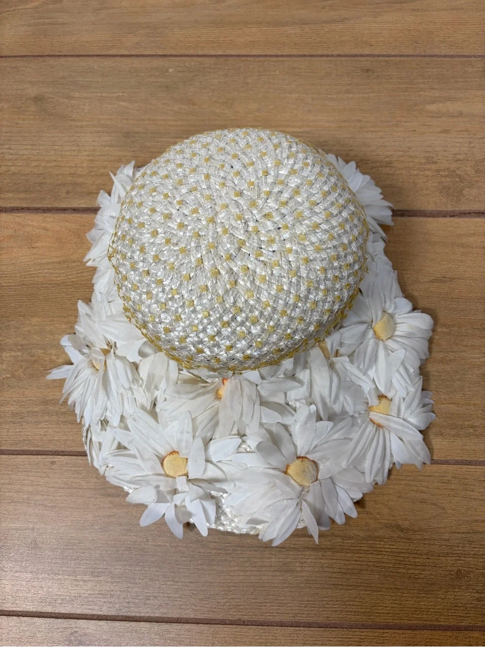 Vintage Sonni California Daisy Floral Brimmed Hat 60s